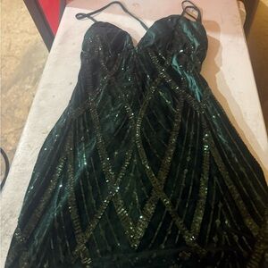 Windsor Strapless Emerald Sequin Dress